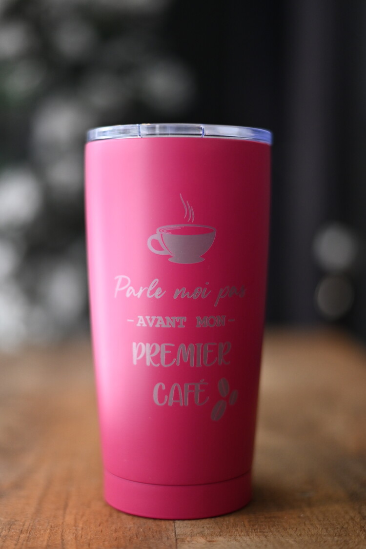 Tumbler isotherme rose - Parle-moi pas
