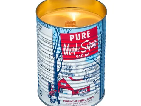 Bougie Sirop d'érable avec mèche en bois 4.5"