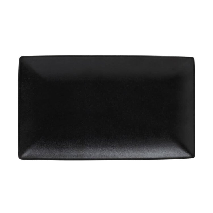 Assiette rectangulaire noire Caviar - grande