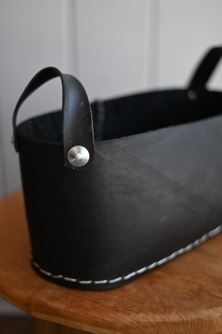 Panier en pneu recyclé avec poignées (grand)