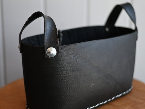 Panier en pneu recyclé avec poignées rectangulaire - Petit