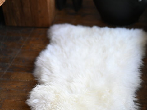 Peau de mouton  véritable blanche