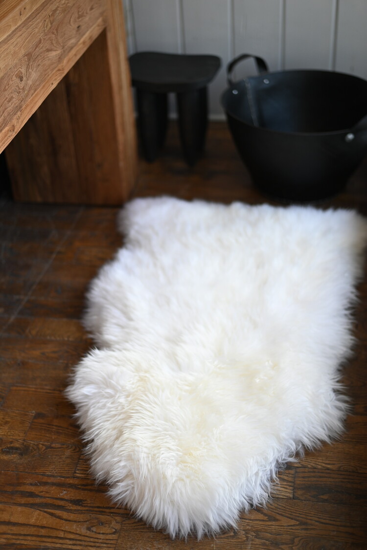 Peau de mouton  véritable blanche