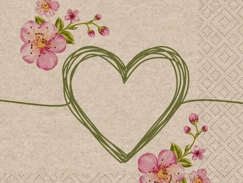 Serviettes de table - Coeur vert