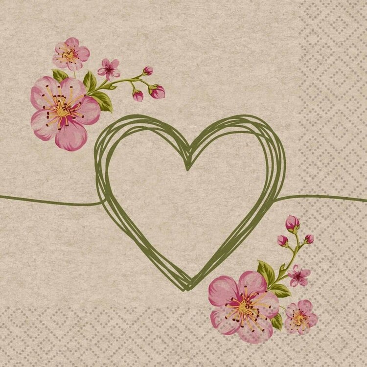Serviettes de table - Coeur vert