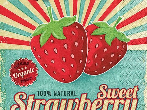 Serviettes de table - Fraises
