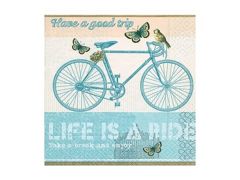 Serviettes de table - Vélo bleu