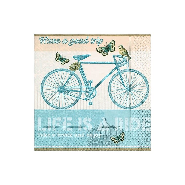 Serviettes de table - Vélo bleu
