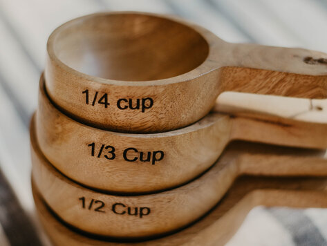 Tasses à mesurer en bois (ensemble de 4)