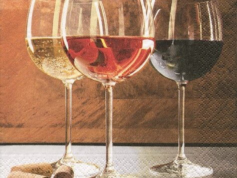 Serviettes de table - Coupes de vin