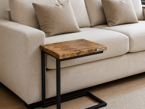 Table de bout en métal et bois (pin) - Couleur La Vie de Chalet