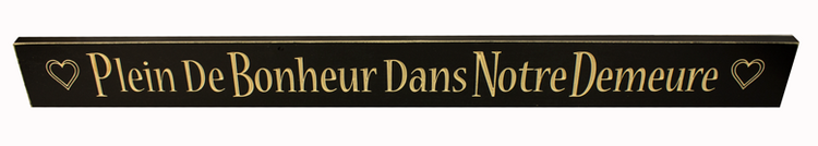 Affiche en bois - Plein de bonheur dans notre demeure
