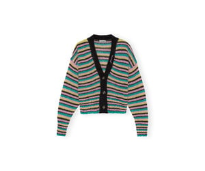 GANNI stripe-print Mohair Cardigan - Farfetch