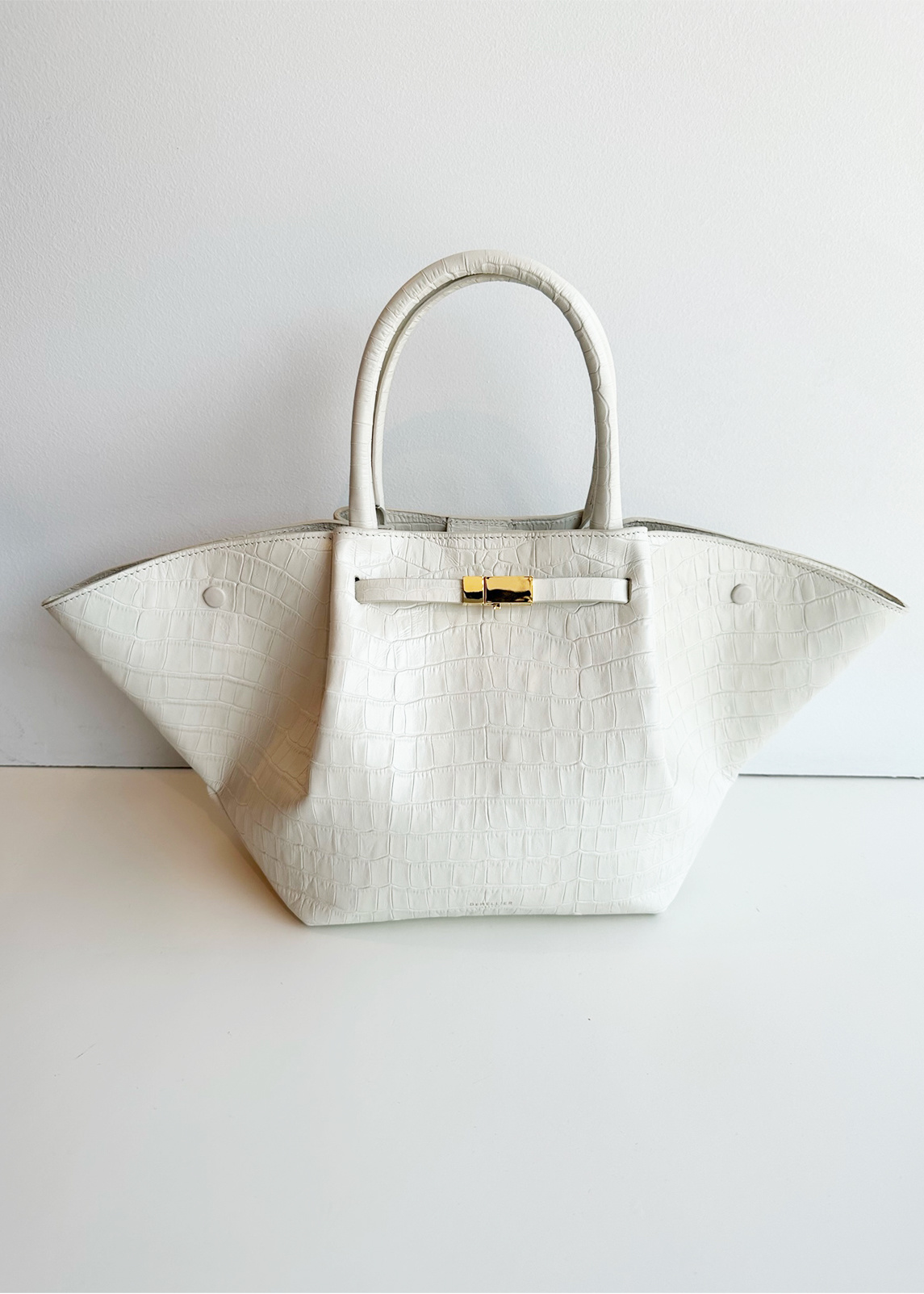 Demellier Women's Mini London Croc-Embossed Leather Crossbody Bag - Off White One-Size