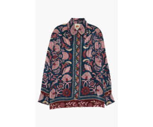 Farm Rio Seashell Tapestry Shirt Teal / S