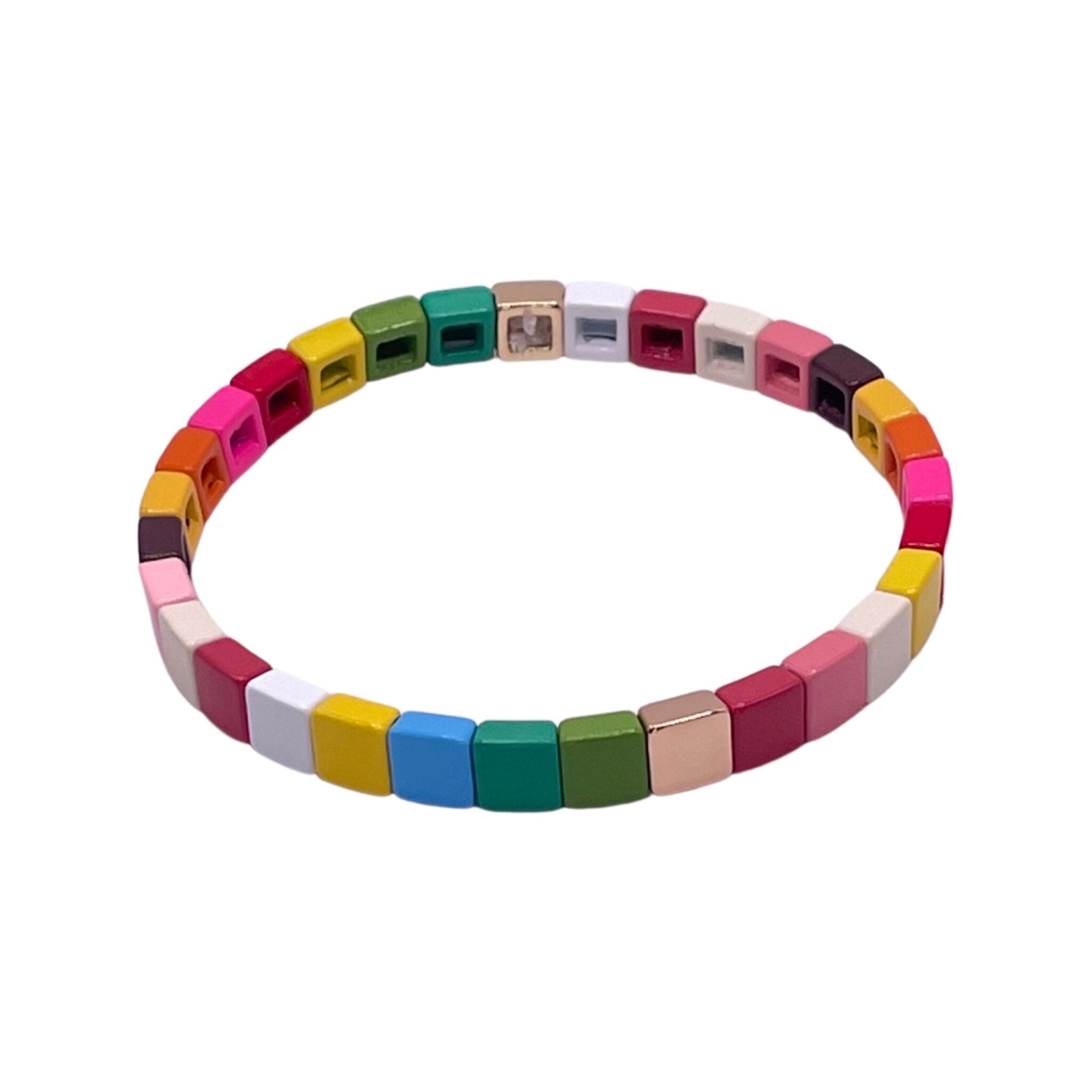Enamel shop tile bracelet