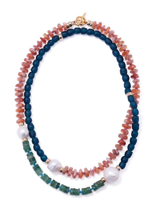 Lizzie Fortunato Scarf Necklace in Blue Crossroads – HIVE Home