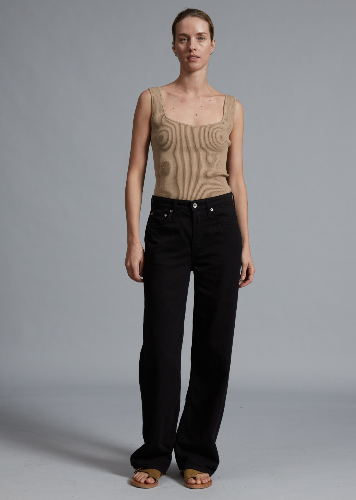 Rag & Bone Black Logan Wide-Leg Jeans