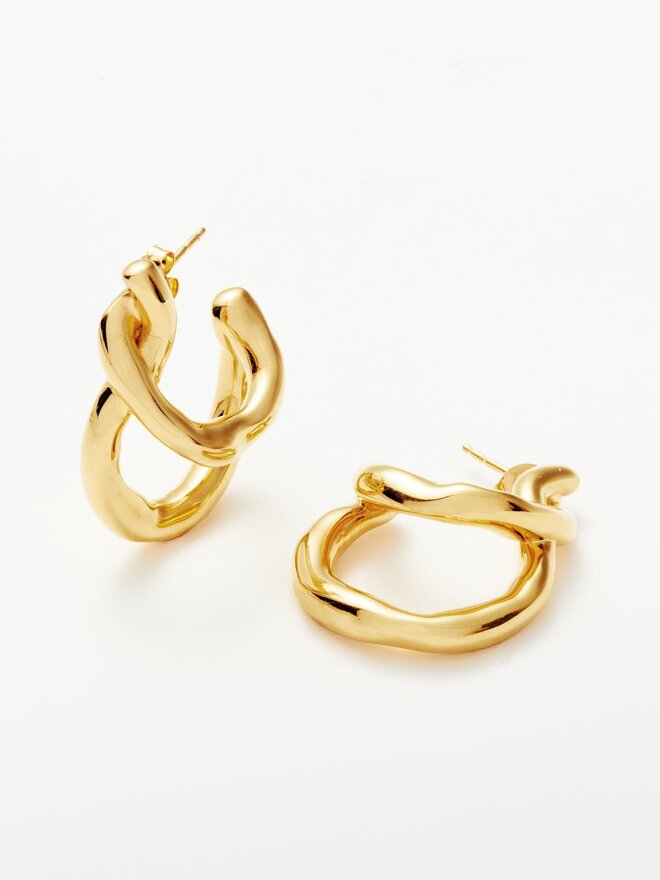 Gold Plated Silver Half Hoop Earrings The ICONIC