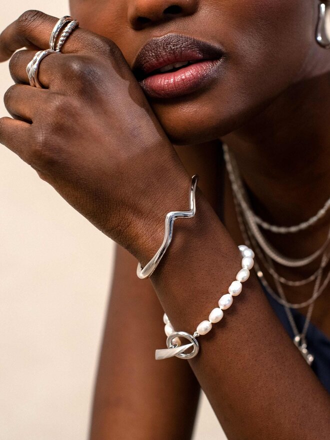 Missoma Mens Classic Cuff Bracelet | Sterling Silver