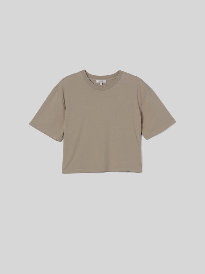 CALVIN KLEIN Slim Rib Cropped T-Shirt - Olive