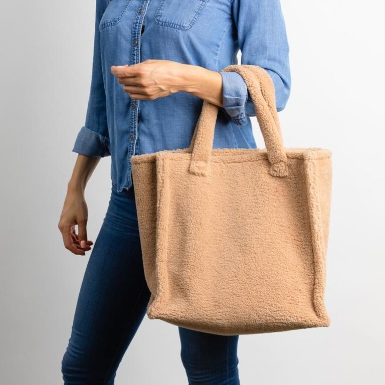 shearling tote