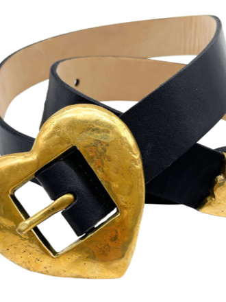 STREETS AHEAD INC BRASS HEART BUCKLE BLACK BELT