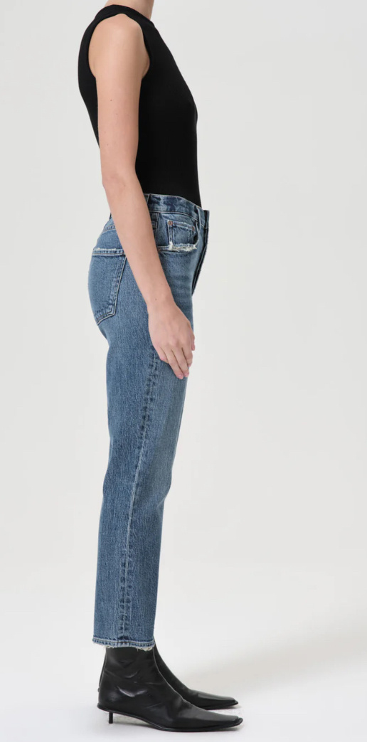 Riley High Rise Straight Crop in Crushed – AGOLDE