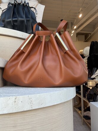 ULLA JOHNSON ISADORA MINI RUCHED EAST WEST TOTE