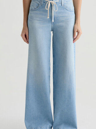 【Raucohouse】Alfred line flare denim pants Kenley Denim Palazzo Pant In Brooklyn Blue | Alice + Olivia