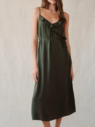 BELLA DAHL RUFFLE CAMI MIDI DRESS