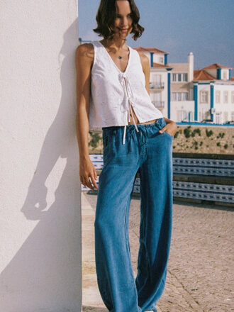 BELLA DAHL DRAWSTRING JEANS