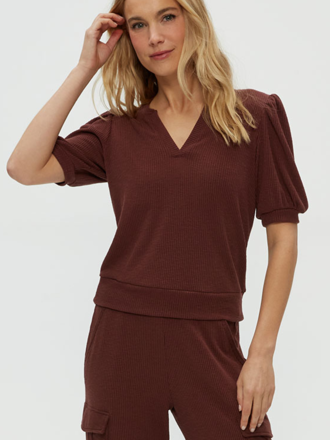 MICHAEL STARS QUINN PUFF SLEEVE TOP