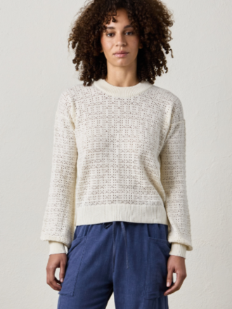 NSF ESTELLE VISCOSE BLEND CROCHET BLOUSON SWEATER NSF ESTELLE VISCOSE BLEND CROCHET BLOUSON SWEATER