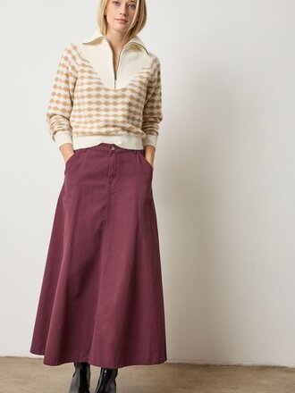 LILLA P MIXED STITCH HALF ZIP