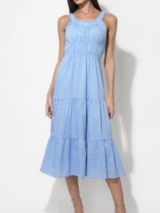 ADELYN RAE ROSALI TEXTURED MIDI DRESS