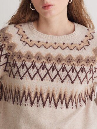 YERSE PRINTED SWEATER IN ERCRU