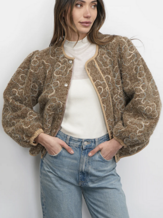 GREYLIN HARRISON EMBROIDERED FUZZY JACKET GREYLIN HARRISON EMBROIDERED FUZZY JACKET