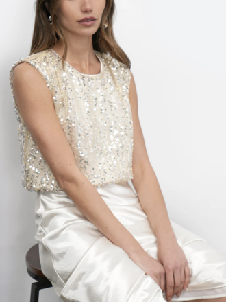 GREYLIN LIBERTY PADDED SEQUIN TOP GREYLIN LIBERTY PADDED SEQUIN TOP