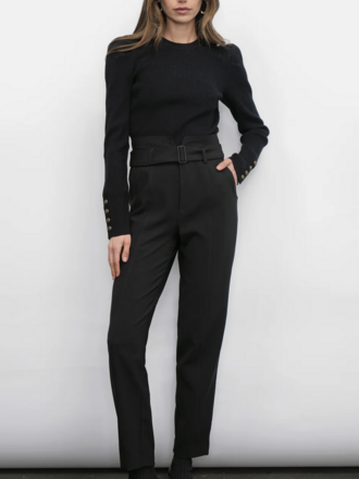 GREYLIN DANI BUTTON PUFF SLEEVE RIBBED KNIT TOP GREYLIN DANI BUTTON PUFF SLEEVE RIBBED KNIT TOP