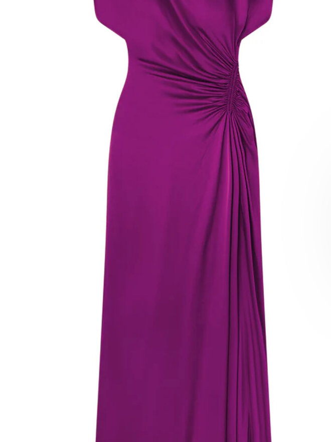 open lace back dress Moira Satin Pleated Maxi Dress main image 0