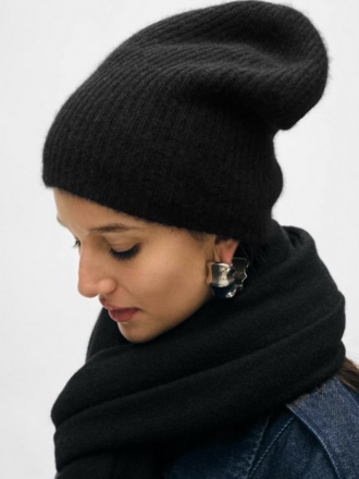 WHITE + WARREN CASHMERE PLUSH RIB BEANIE