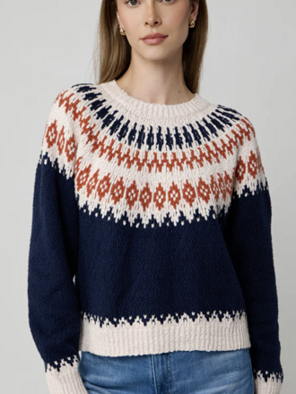 AUTUMN CASHMERE CHUNKY FAIR ISLE CREW