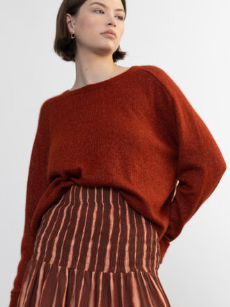 MARGARET O'LEARY CREW NECK ROLL SLEEVE