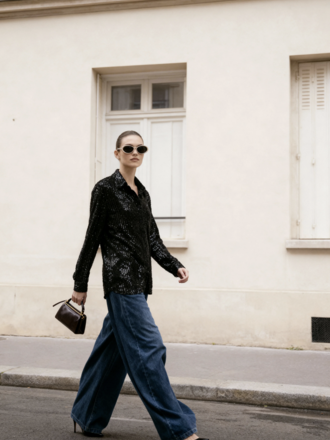 AMANDA MARIA SEQUIN BUTTON DOWN