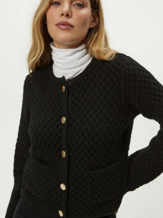 MICHAEL STARS CERA HONEYCOMB STITCH CARDIGAN