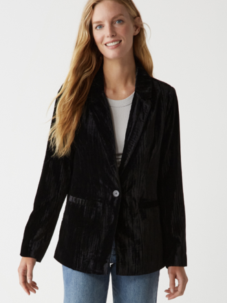 MICHAEL STARS DARBY CRUSHED VELVET BLAZER