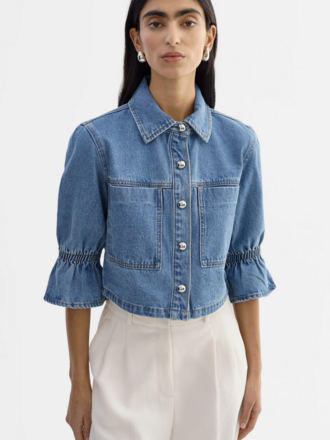 LAMARQUE CAROLINA RUFFLE SLEEVE JACKET