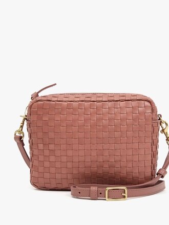 CLARE V MIDI SAC WOVEN CHECKER
