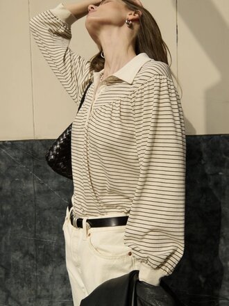 NATION CECILIA COLLARED TOP